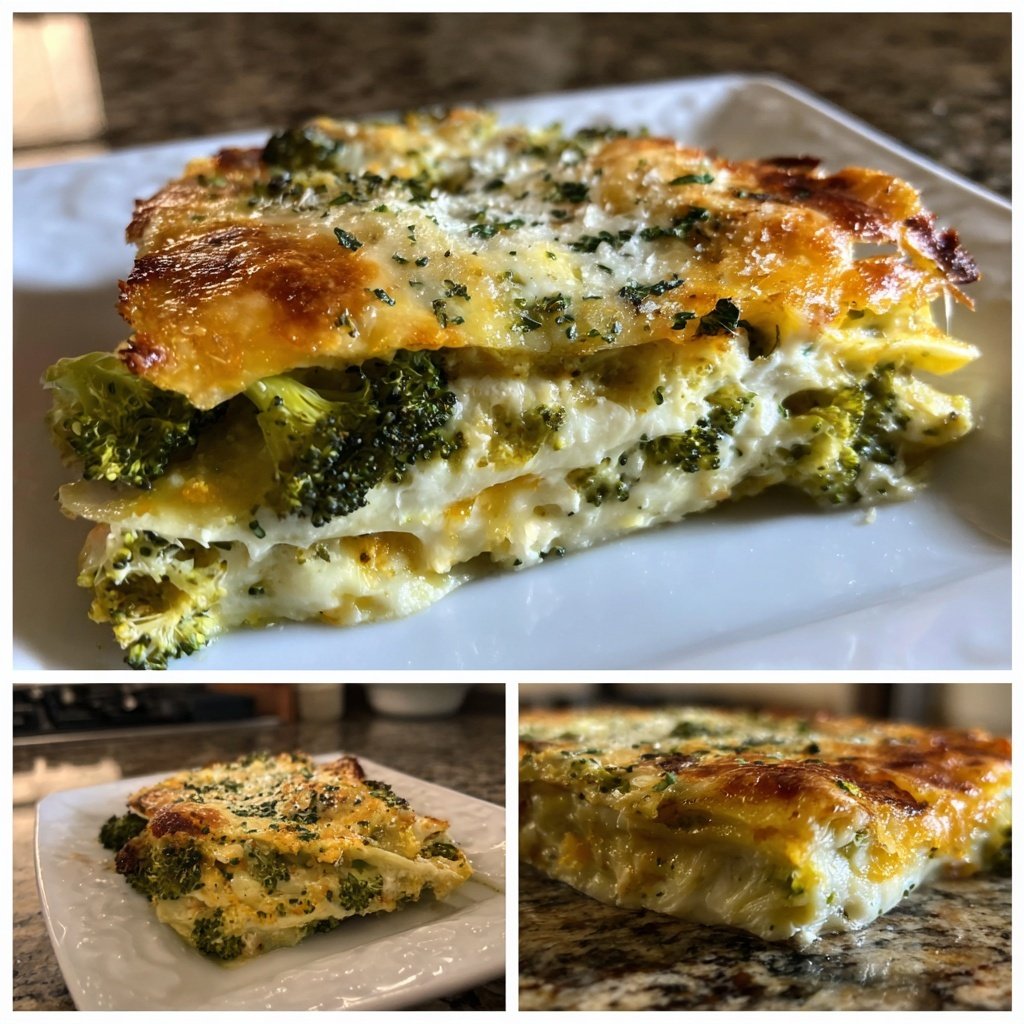 Lasagne mit Brokkoli und Cheddar