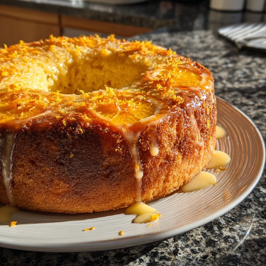 Zitronenkuchen mit Orangenabrieb