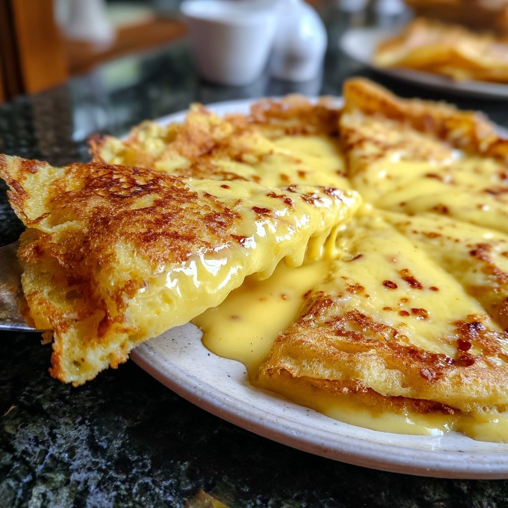 Pfannkuchen mit Vanillepudding