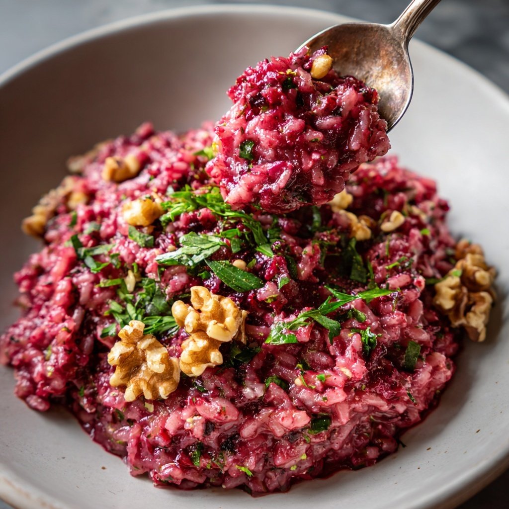 Rote-Bete-Risotto mit Walnüssen