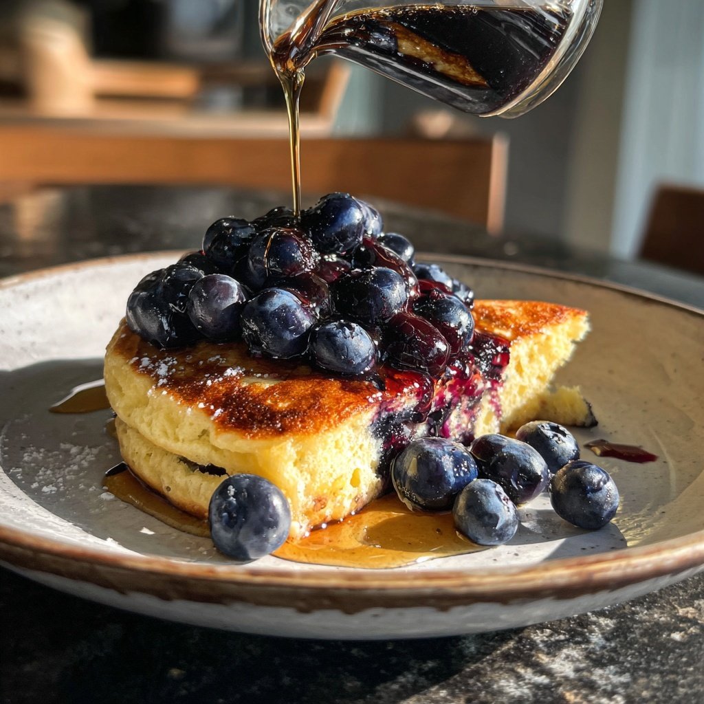 Pfannkuchen mit Heidelbeeren