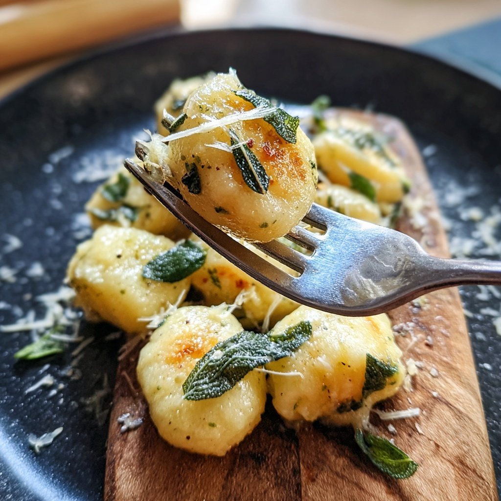 Herzförmige Gnocchi mit Butter und Salbei